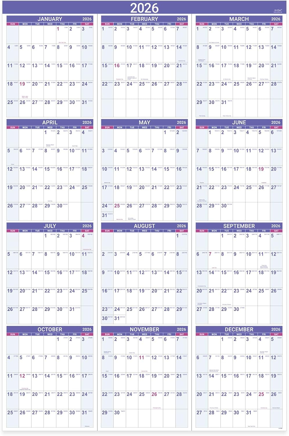 2026 Yearly Wall Calendar - 2026 Wall Calendar With Bhutan | Ubuy with Julian Day Calendar 2026