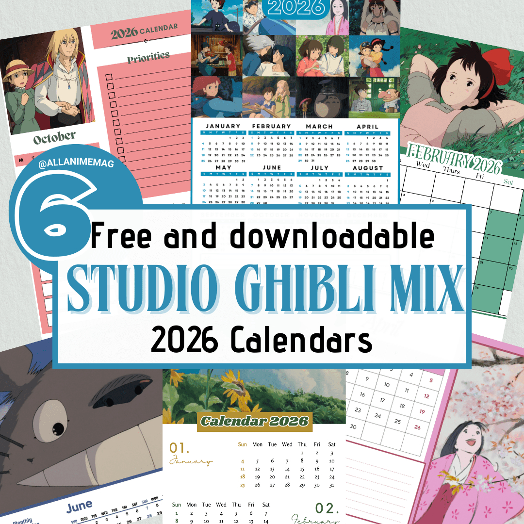 6 Free 2026 Anime Calendars: Studio Ghibli Compilation - All About in Anime Calendar 2026 Release Dates