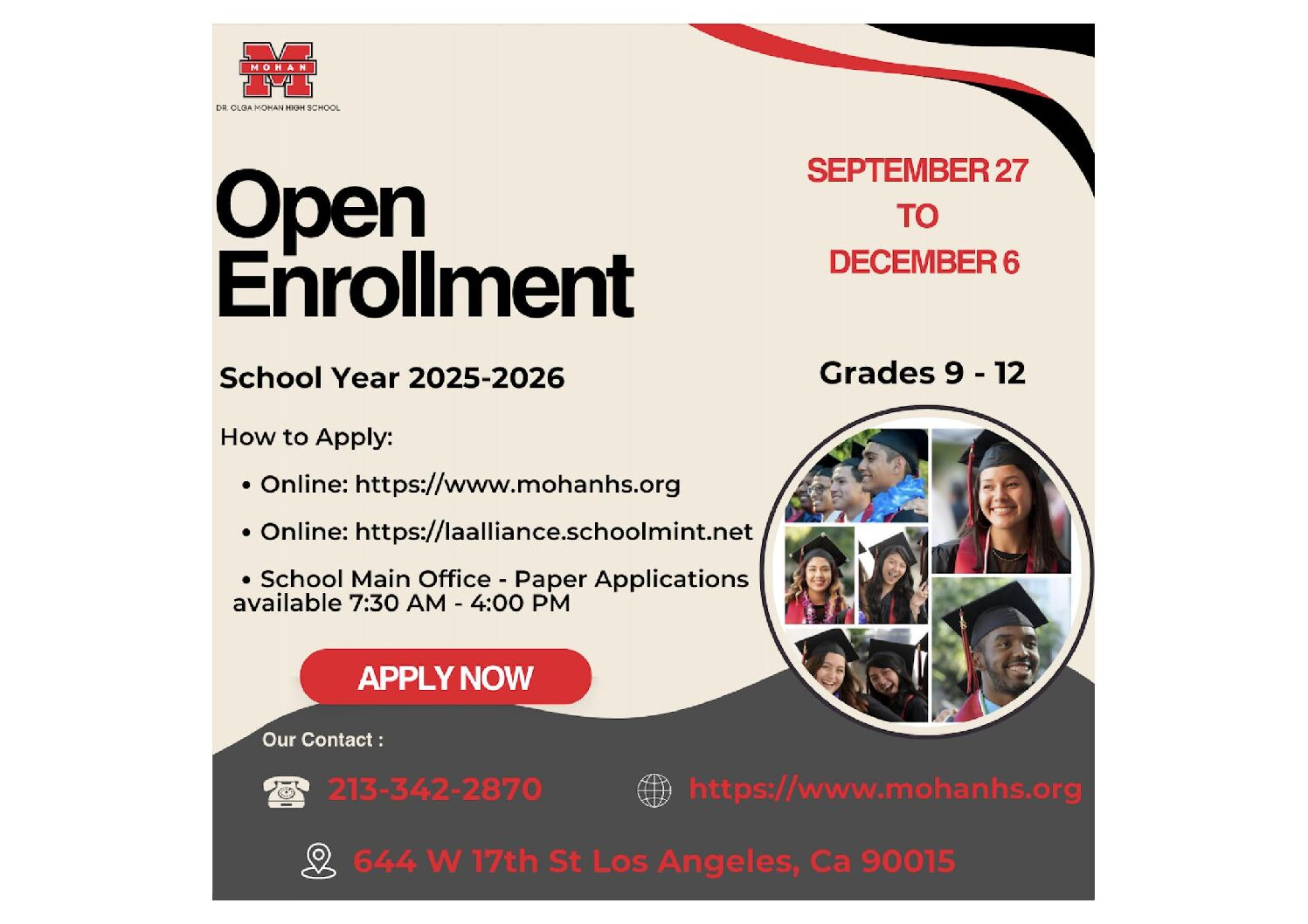 Alliance Dr. Olga Mohan High School intended for High School Enrollment 2026