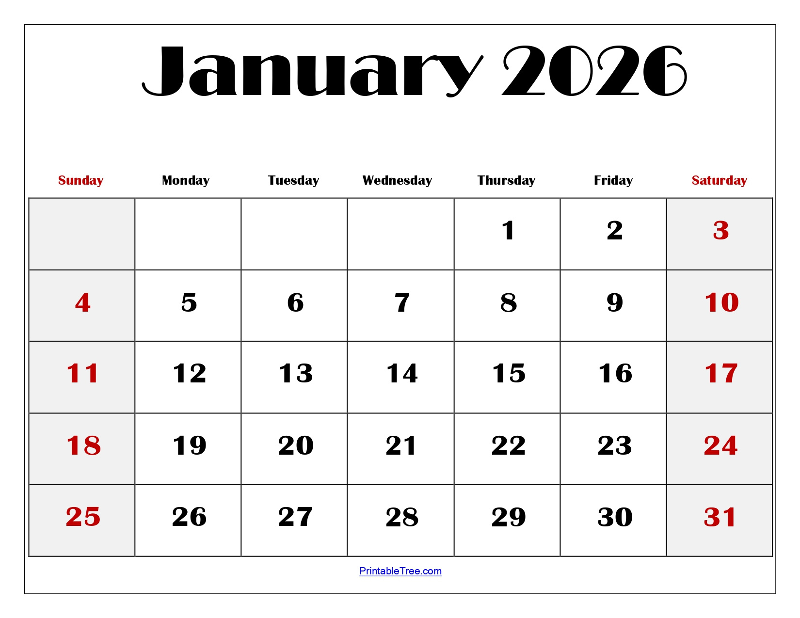 Blank January 2026 Calendar Printable Pdf Templates throughout January 2026 And February Calendar Printable