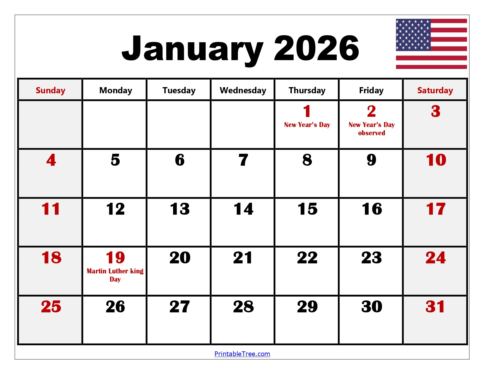 Blank January 2026 Calendar Printable Pdf Templates with regard to Printable January 2026 Calendar with Holidays
