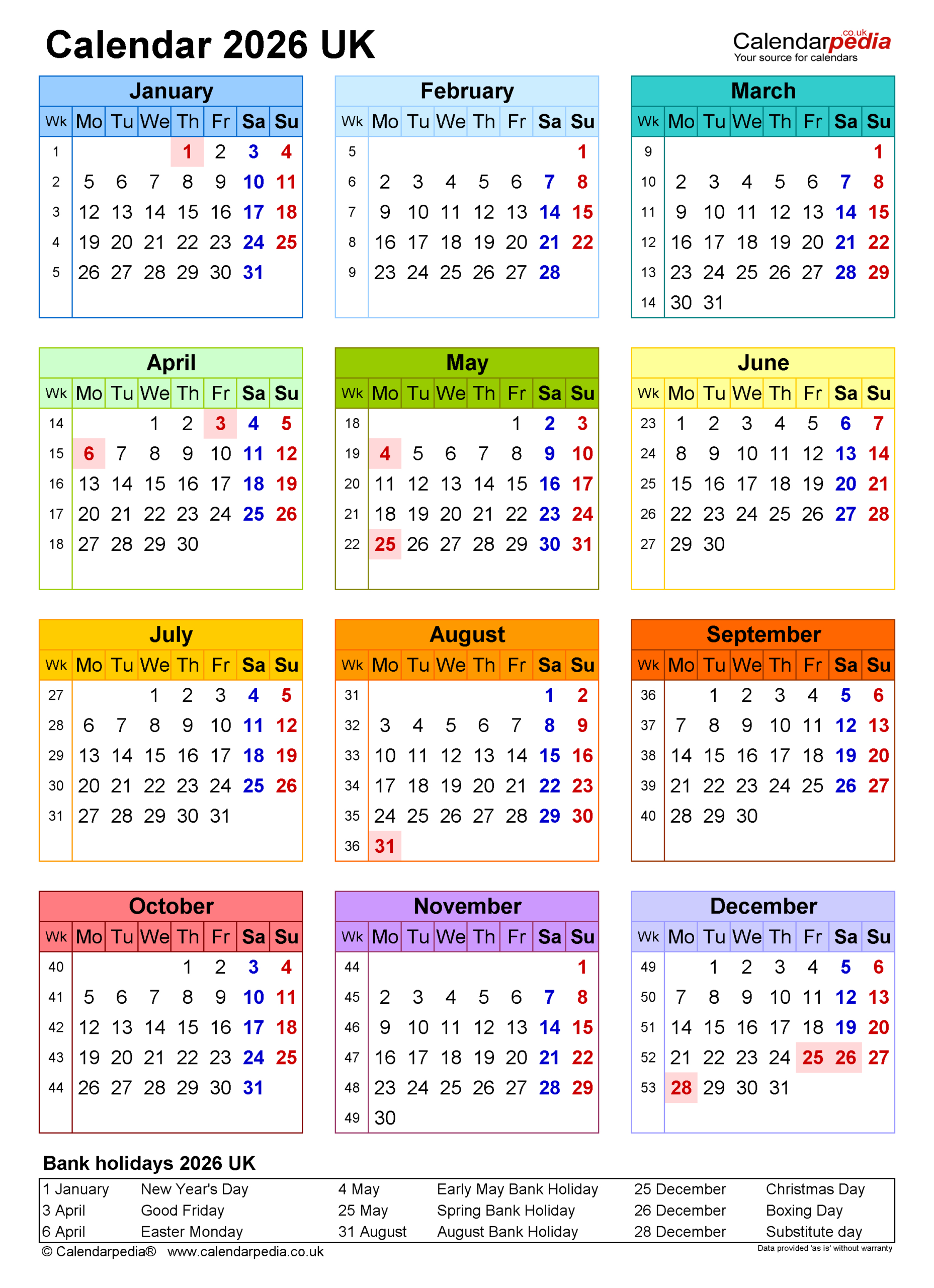 Calendar 2026 (Uk) - Free Printable Microsoft Word Templates throughout Printable Editable Calendar 2026