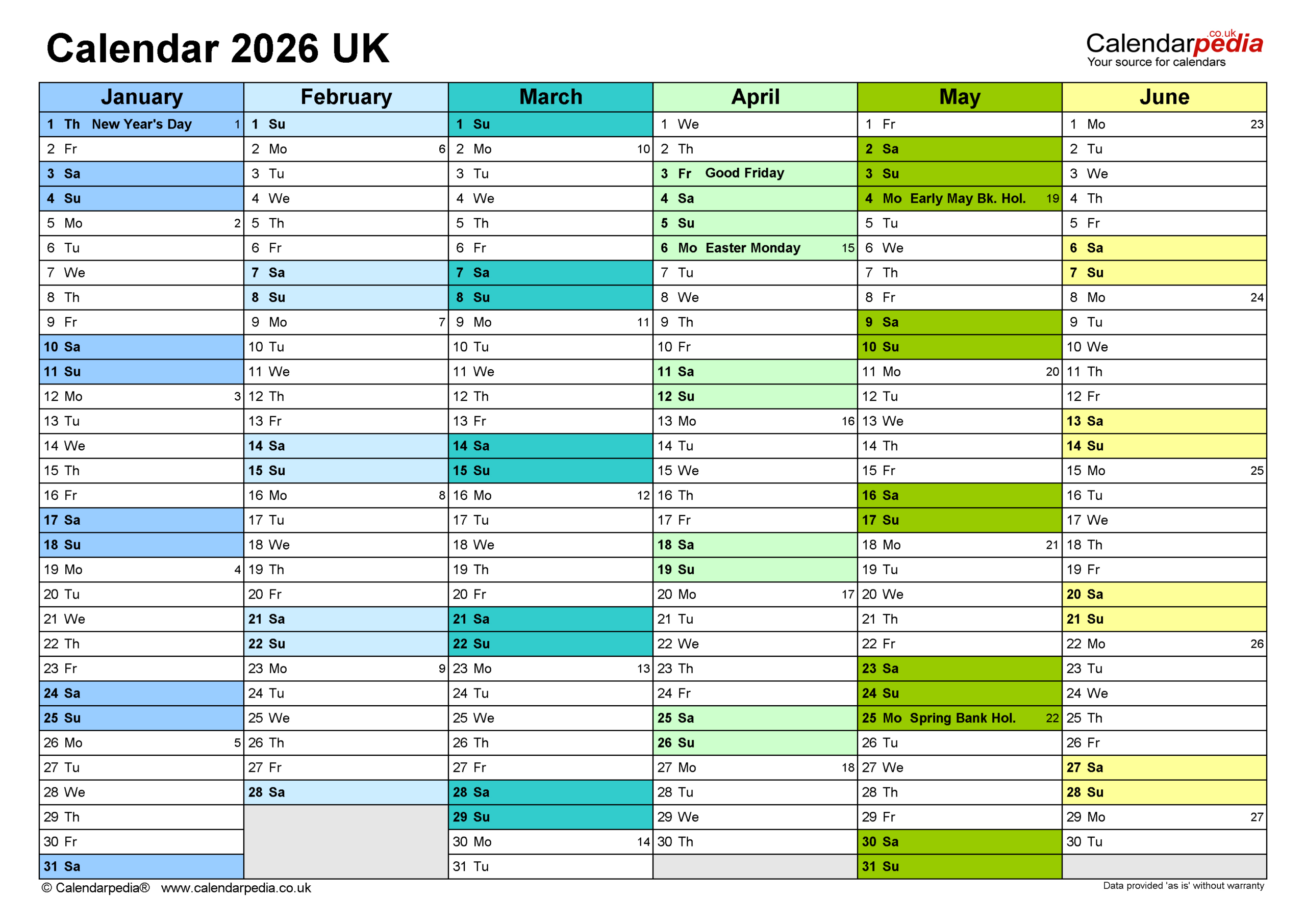 Calendar 2026 (Uk) - Free Printable Pdf Templates for 2026 Attendance Calendar Free Printable