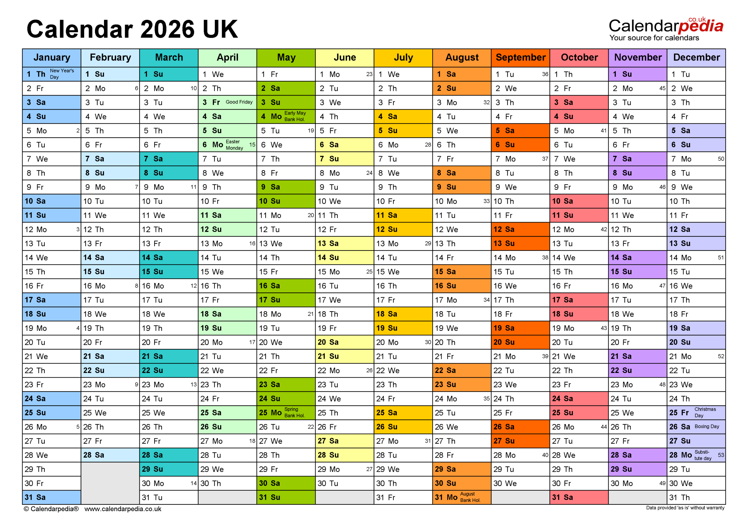 Calendar 2026 (Uk) - Free Printable Pdf Templates intended for Calendar 2026 Uk Printable Free