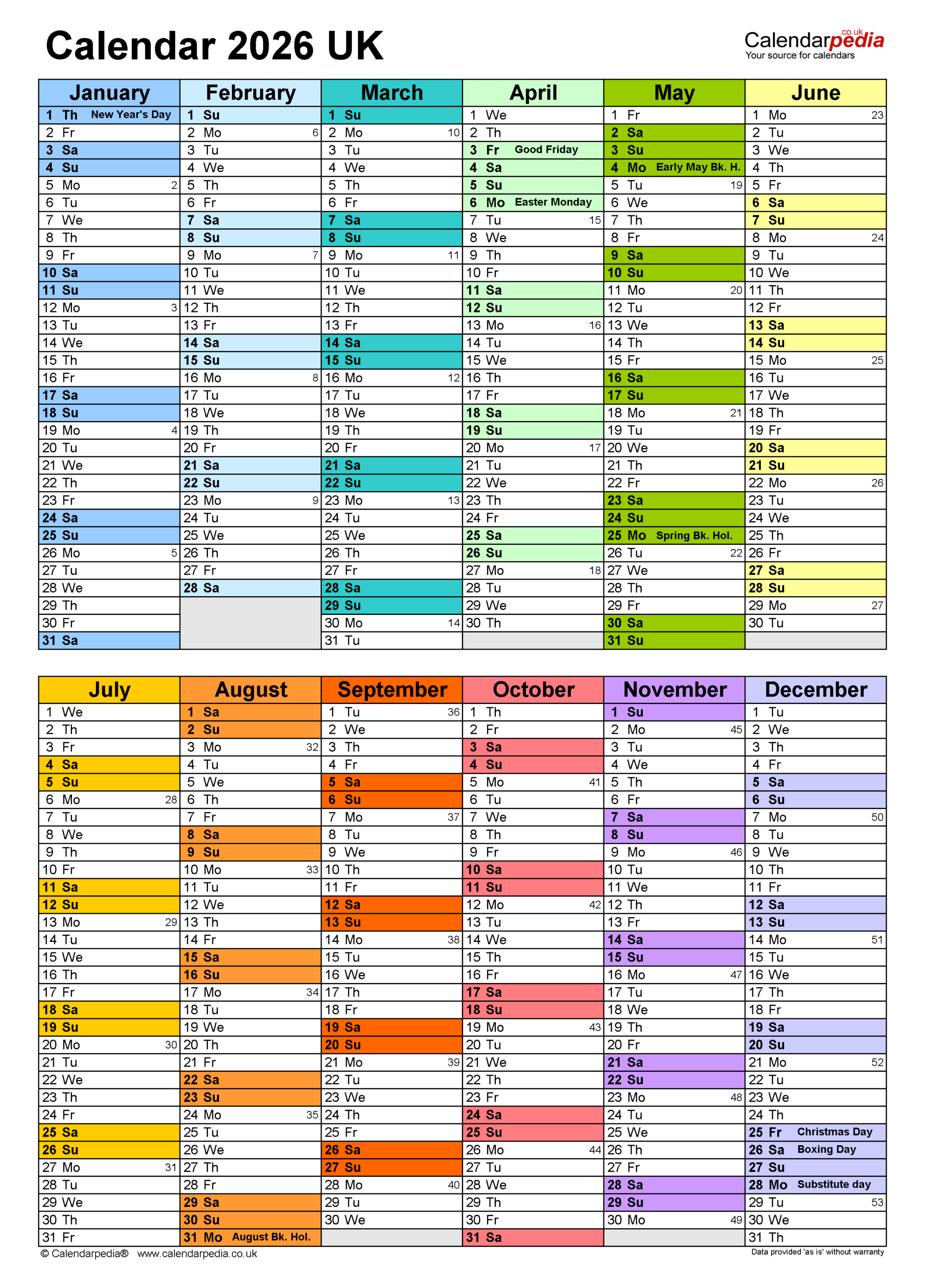 Calendar 2026 (Uk) - Free Printable Pdf Templates pertaining to Calendar Labs 2026 Printable Calendar