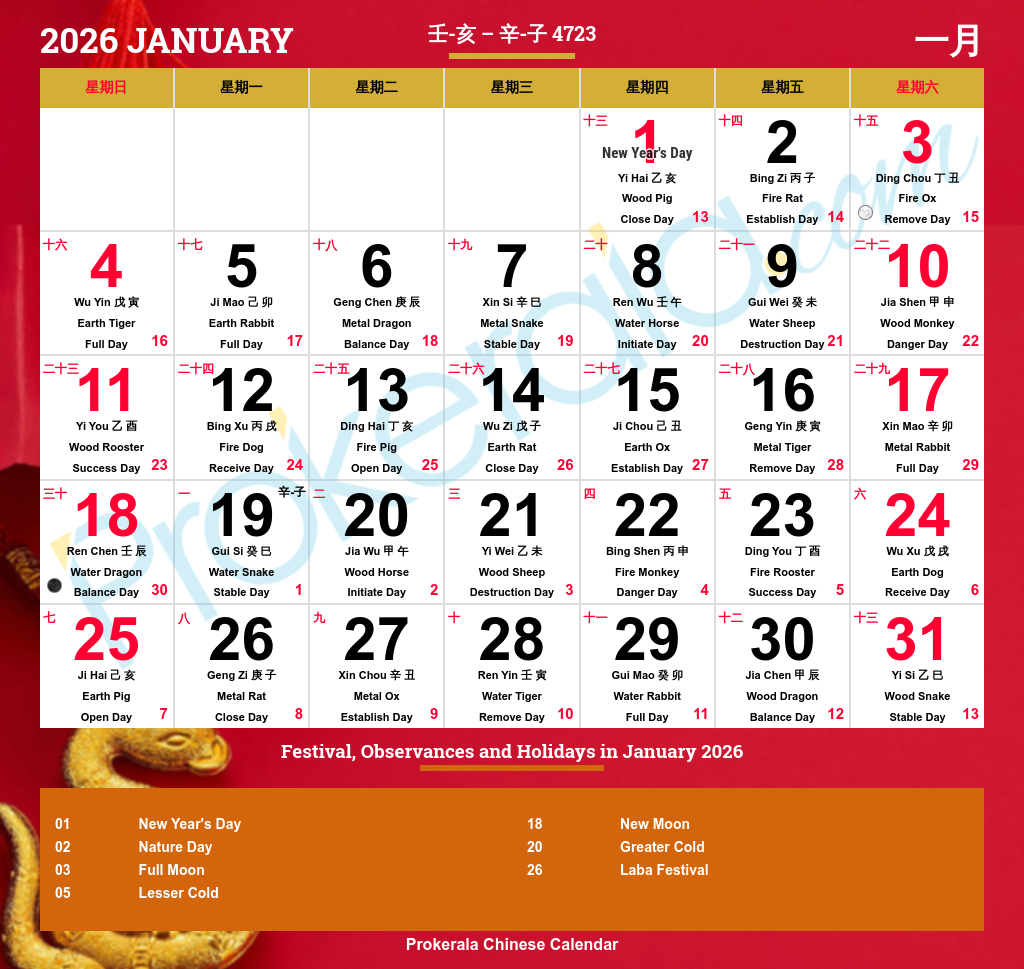 Chinese Calendar 2026 | Festivals | Holidays 2026 in What Chinese Calendar 2026?