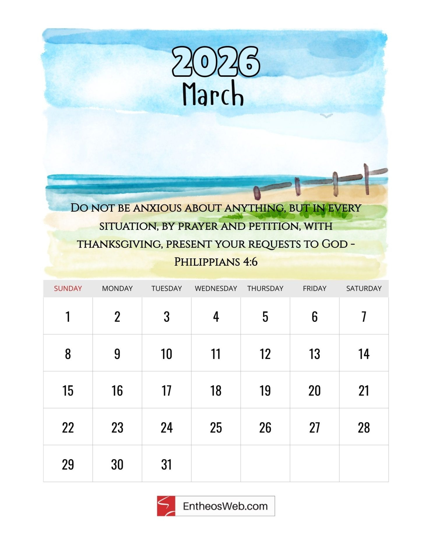 Christian 2026 Calendar With Bible Verses | Entheosweb with regard to Christian Calendar 2026 Printable
