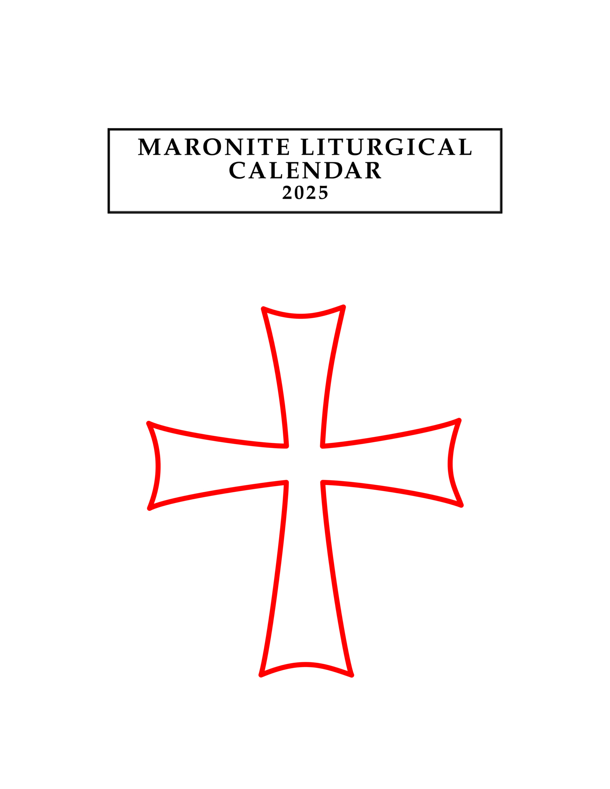 Cir 24-85 Eparchial Desk Calendar 2025 — Eparchy Of Saint Maron Of with Maronite Liturgical Calendar 2026