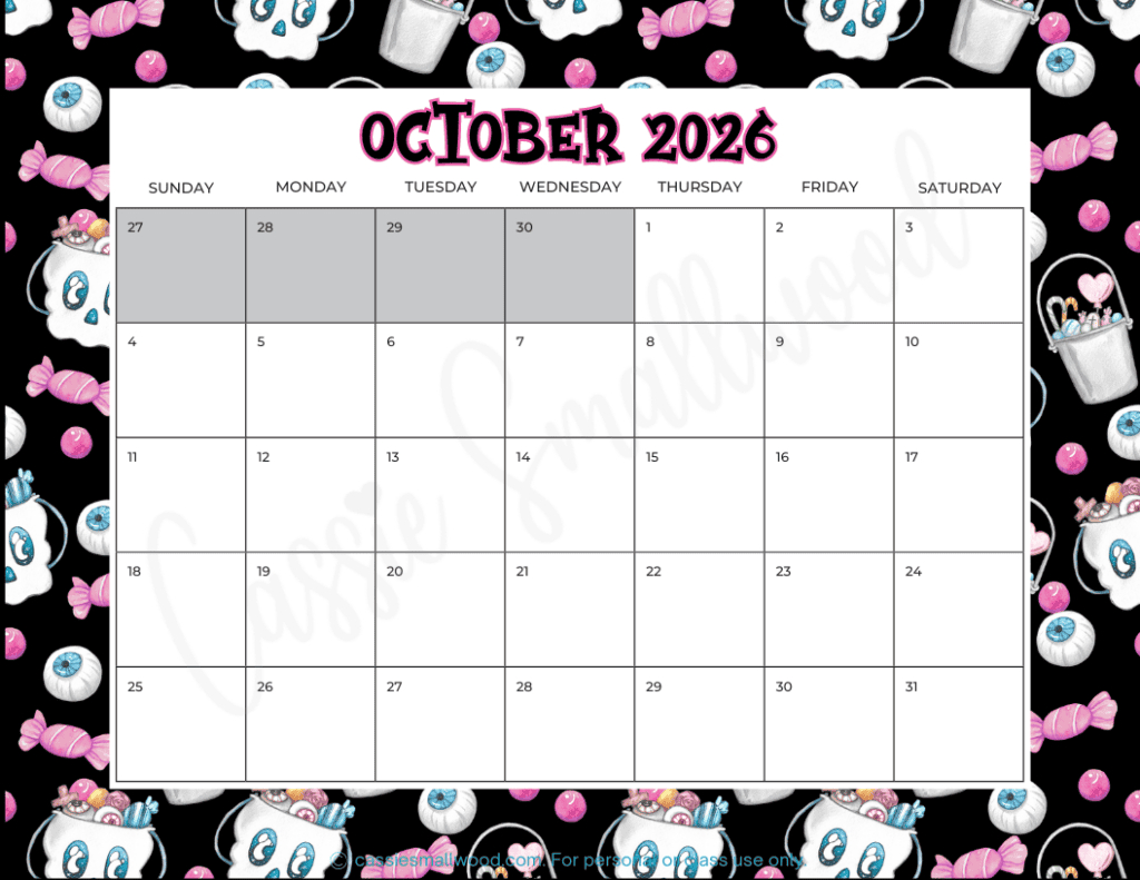 Cute Free Printable 2026 Monthly Calendar (Blank &amp;amp; With Holidays in Calendar 2026 Printable Free Cute