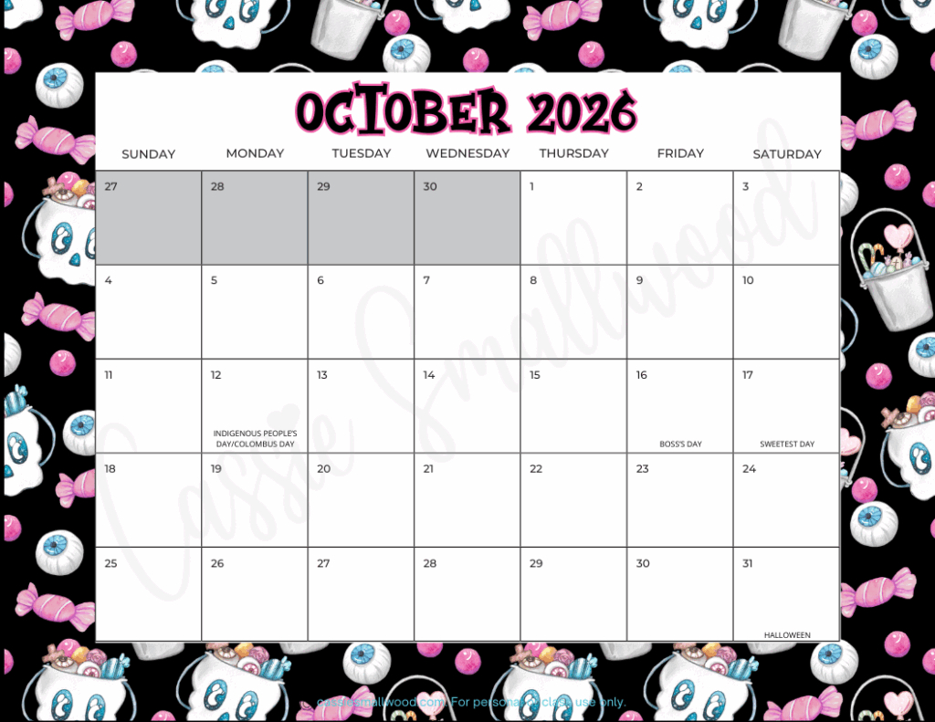 Cute Free Printable 2026 Monthly Calendar (Blank &amp;amp; With Holidays regarding 2026 Calendar Printable With Holidays Cute