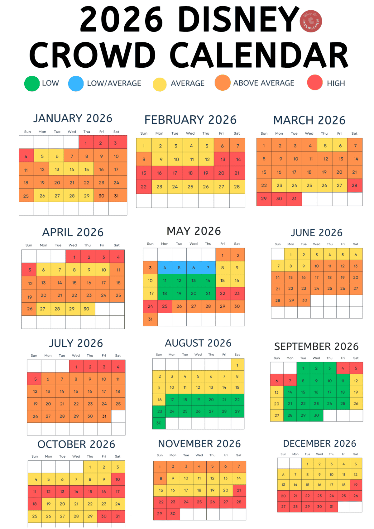 Disney World Crowd Calendar 2026 regarding Disneyland Attendance Calendar 2026