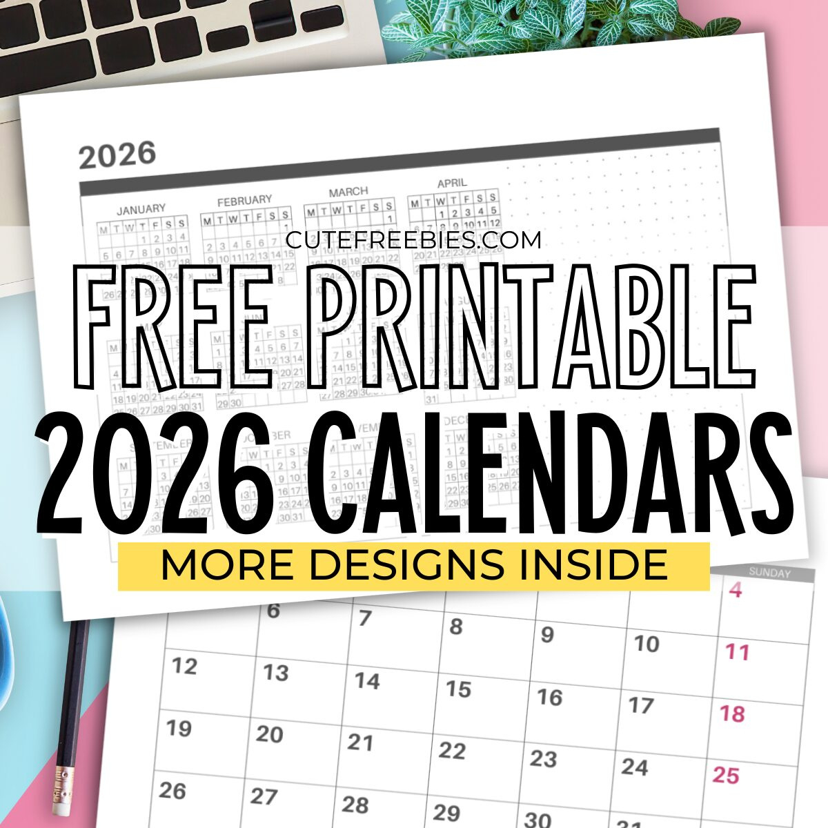 Download 2026 Printable Monthly Calendars And 2026 Planners - Cute throughout Calendar Labs 2026 Monthly Printable Calendar