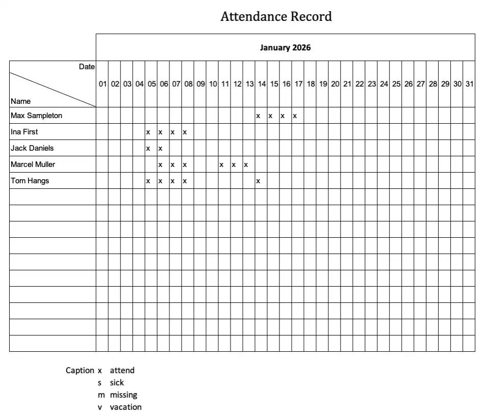 Excel Template Attendance Record | Tracks Attendance Easy | Excel intended for Employee Attendance Record 2026