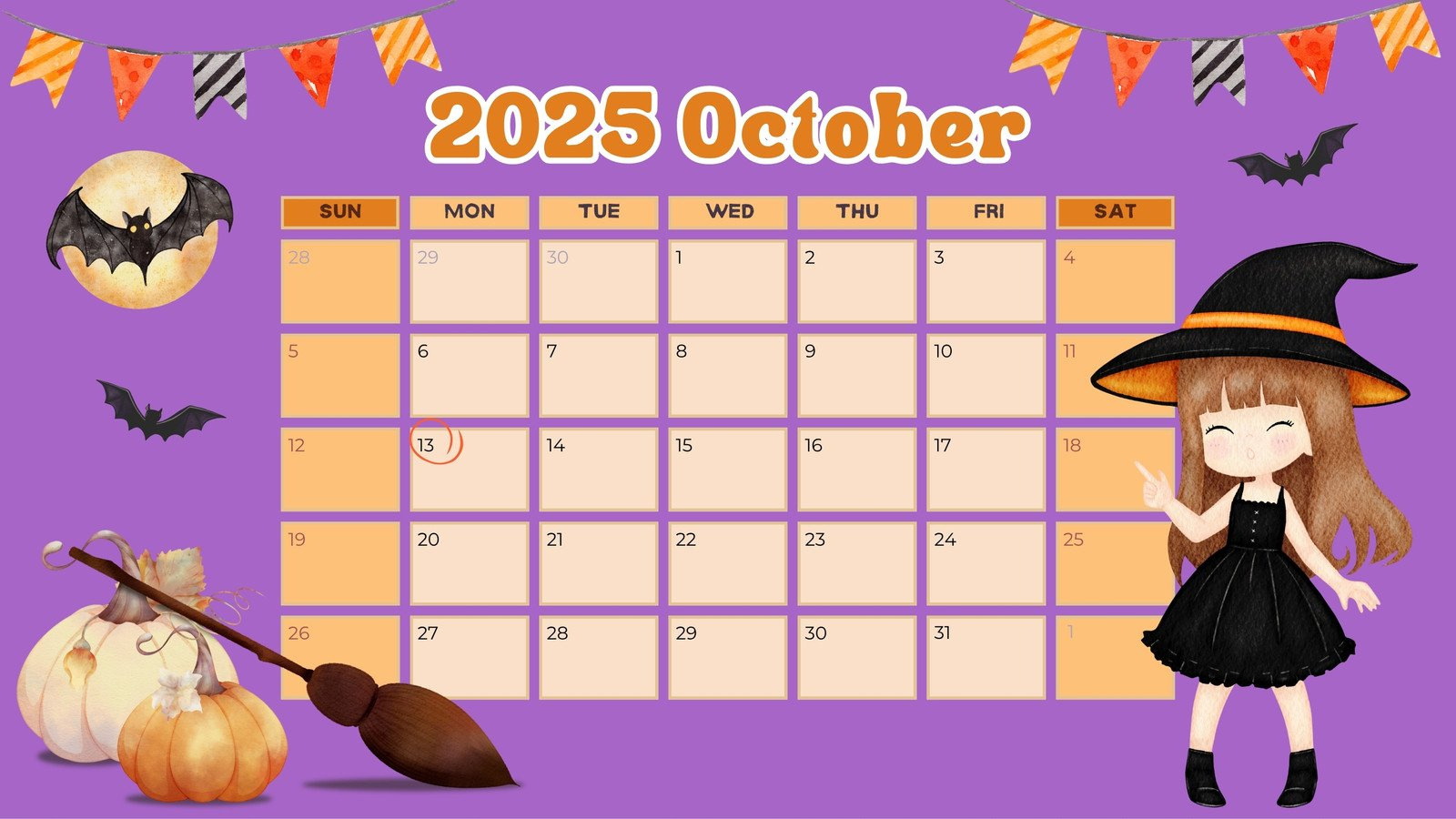Free October 2025 Calendar Templates To Customize | Canva in October Halloween Calendar 2025 Printable