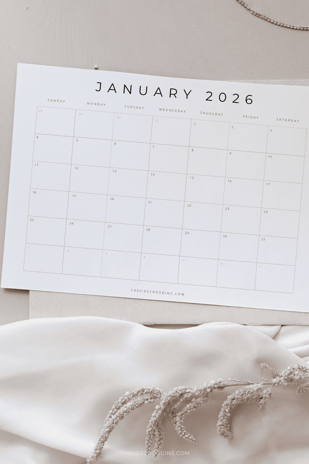 Free Printable 2026 Blank Calendar Templates (All 12 Months) intended for 2026 Calendar Printable Blank