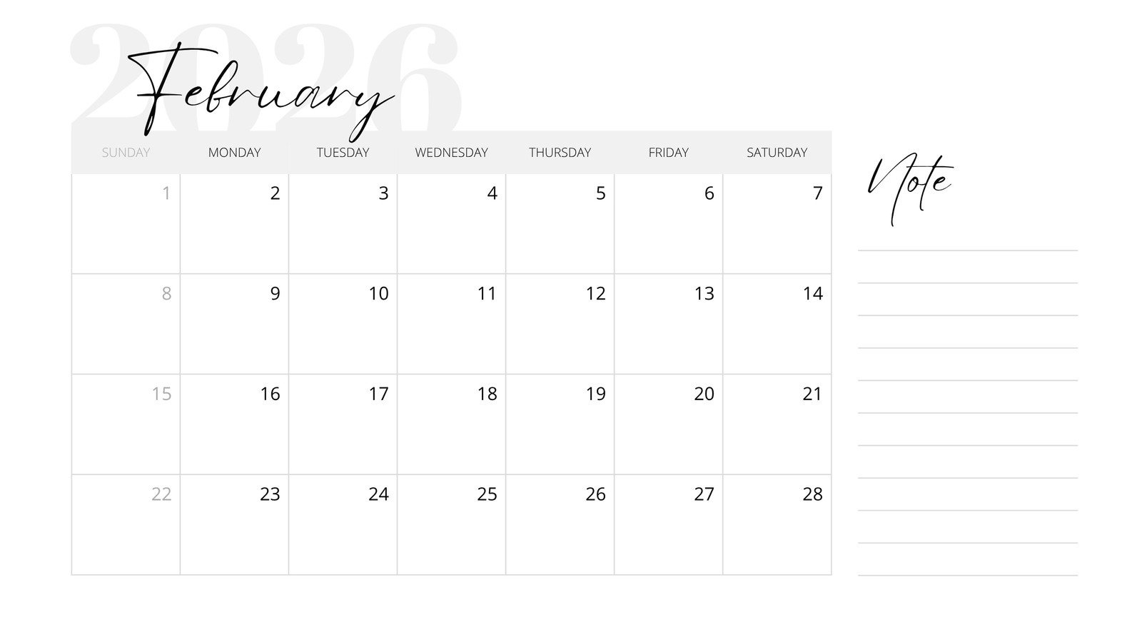 Free To Customize February 2026 Calendar Templates | Canva regarding February 2026 Calendar Printable