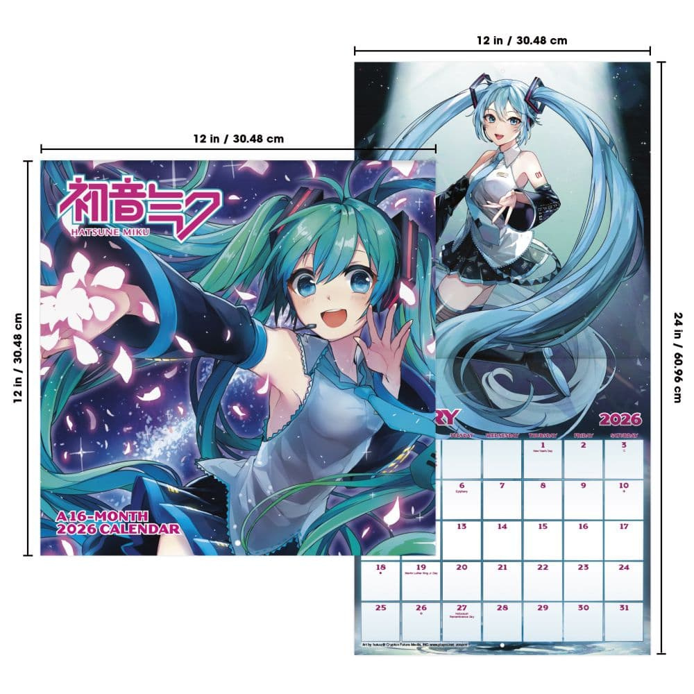 Hatsune Miku 2026 Wall Calendar - Calendars inside Anime Calendar 2026 Releases