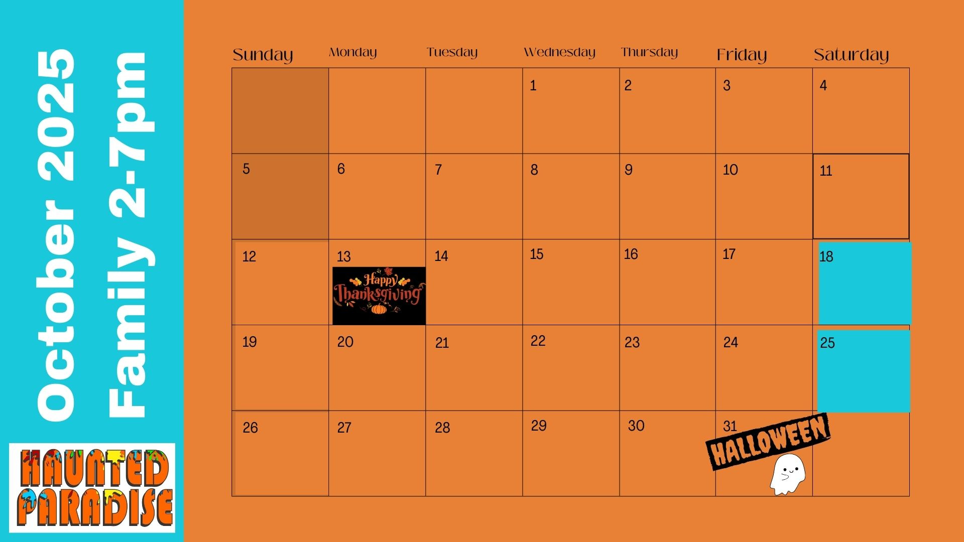 Haunted Paradise 2025 Corn Maze And Haunted House intended for Orangetheory October Calendar 2025