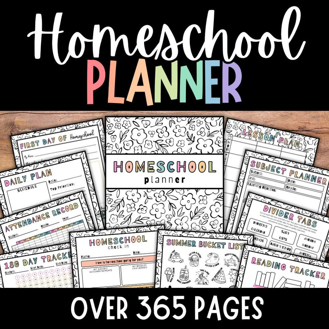 Homeschool Planner, Homeschool Planer, 2025, 2026, 2027 in Homeschool Attendance Calendar 2026 - 2027