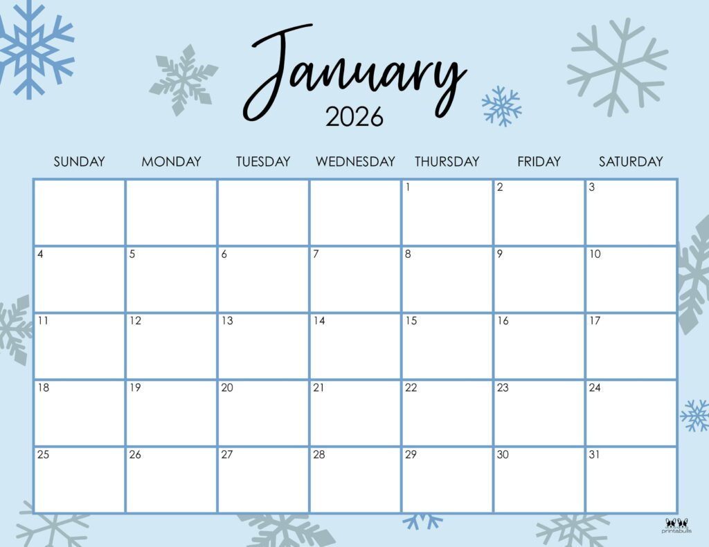 January 2026 Calendars - 123 Free Printables | Printabulls throughout With Holidays January 2026 Calendar Printable