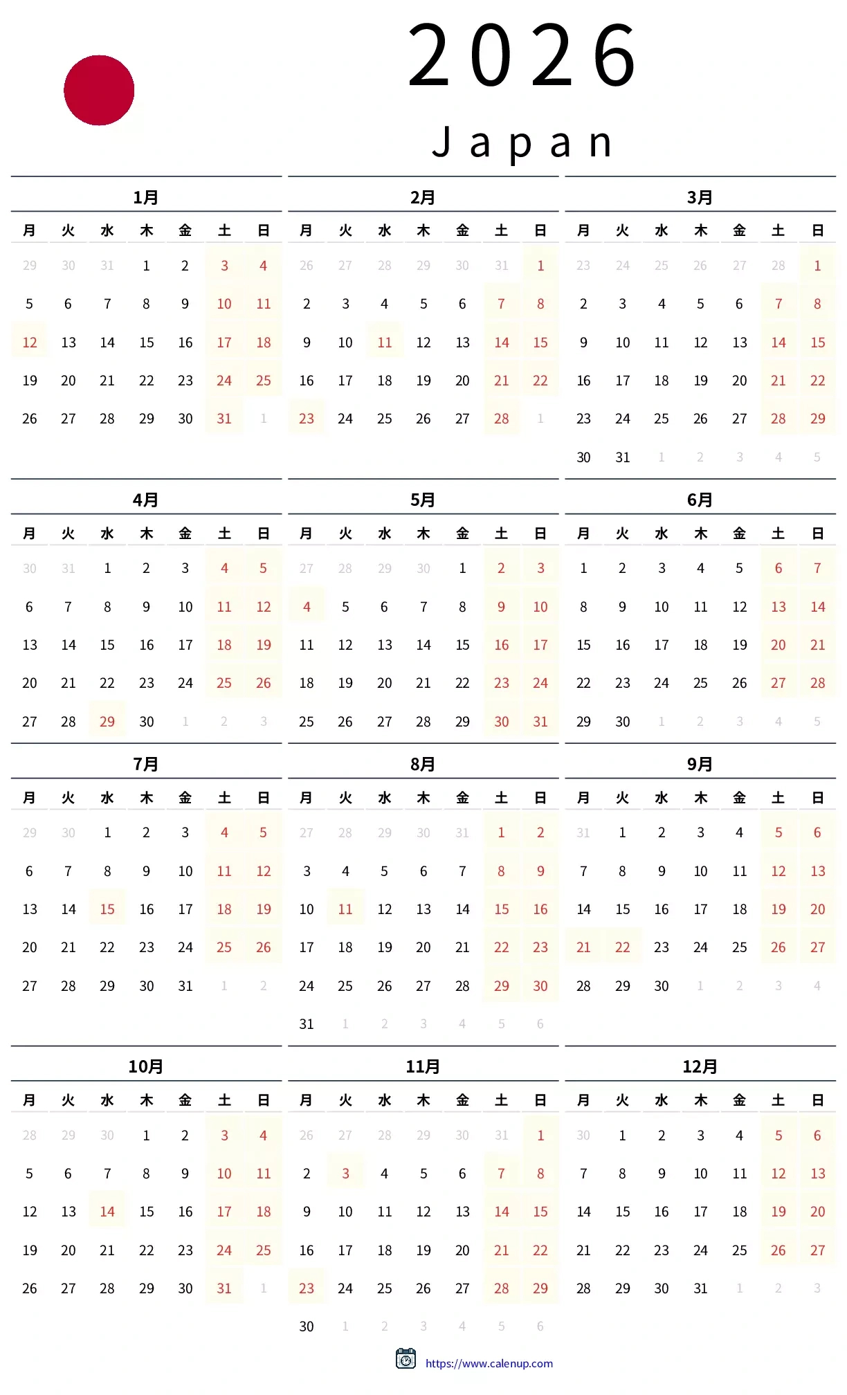 Japan Holiday Calendar 2026: Plan Your Trip & Enjoy Every Day Off pertaining to Japanese Calendar 2026 With Holidays