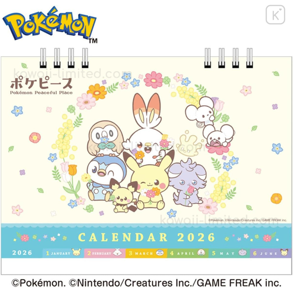 Japan Pokemon Desk Calendar - Pocket Monster : Pokepeace Happy 2026 pertaining to Pokemon 2026 Desk Calendar