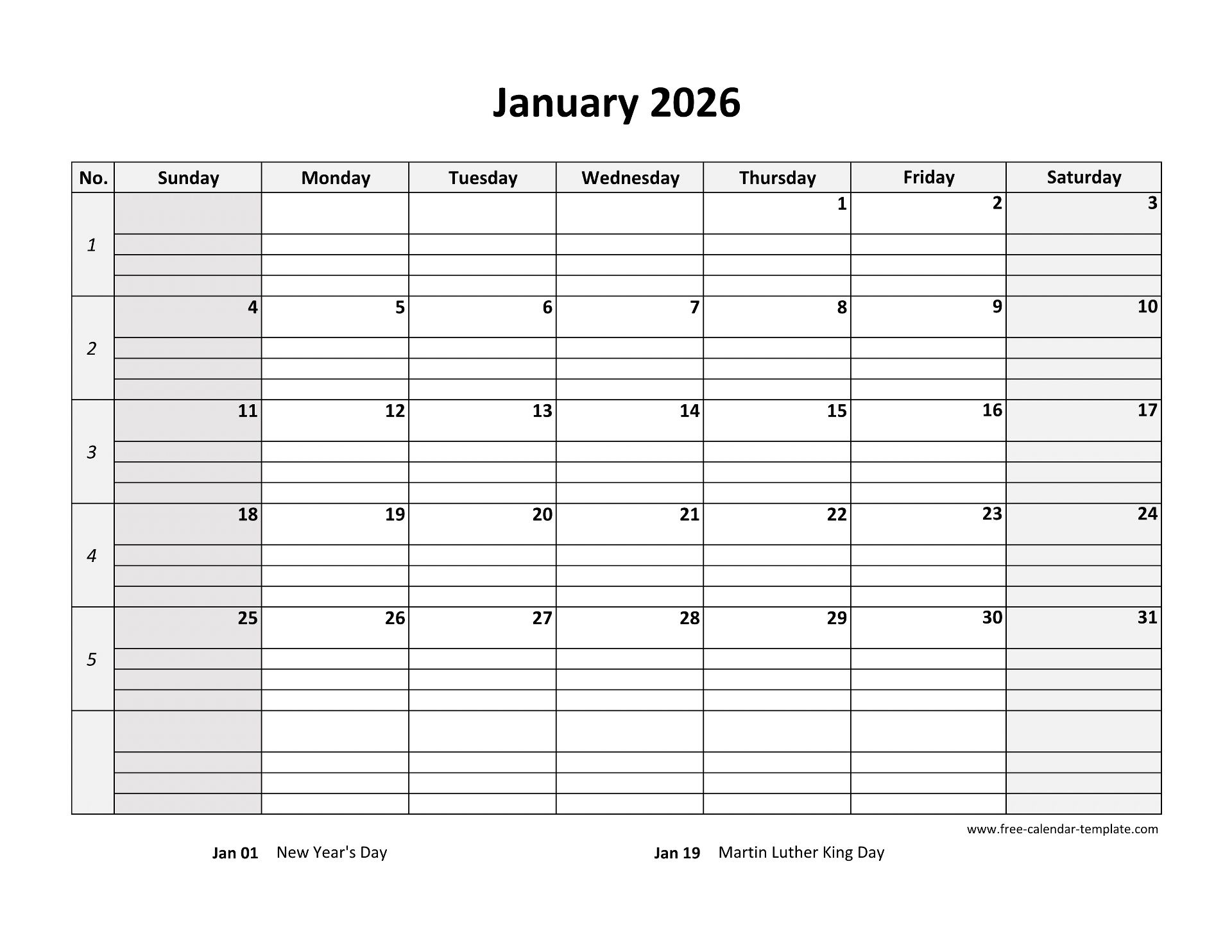 Monthly 2026 Calendar Free Printable With Grid Lines Designed pertaining to Free Printable Calendar 2026 with Lines