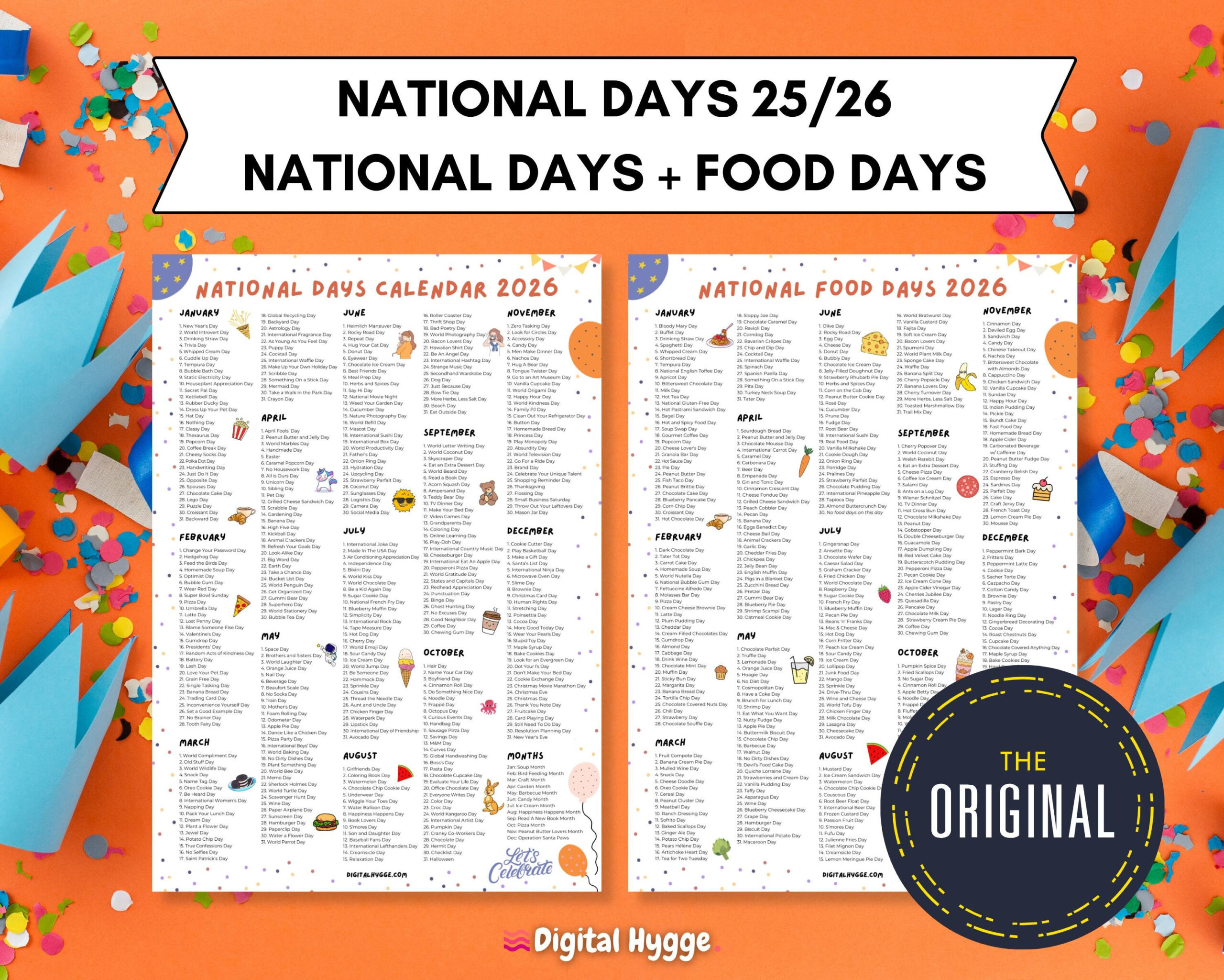 National Feiertage + Nationale Lebensmittel Feiertage 2025 &amp;amp; 2026 inside National Food Day Calendar 2026
