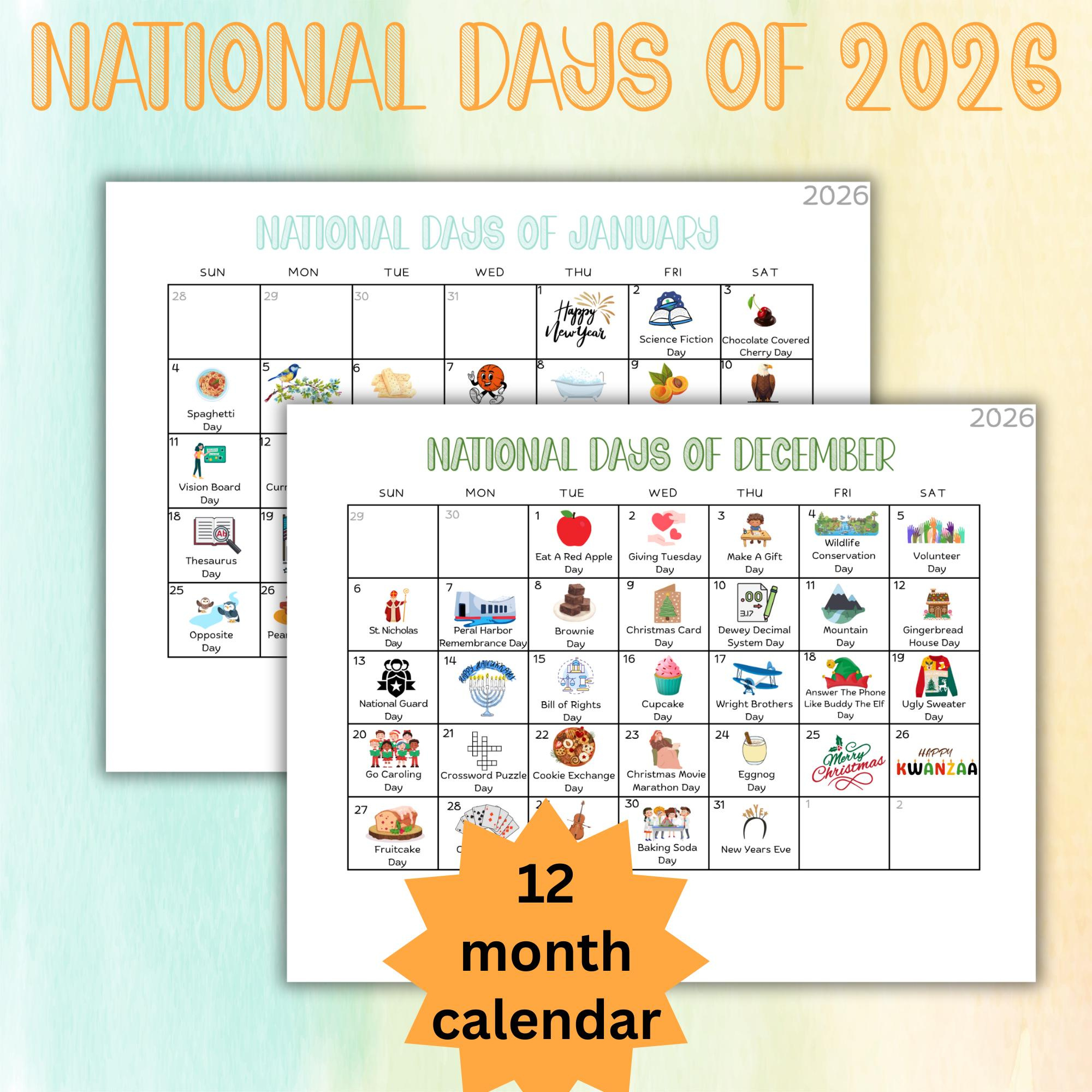 Nationale Tage Lehrmittel Vorschule Lehrer Kalender Klassenzimmer throughout National Day January 2026