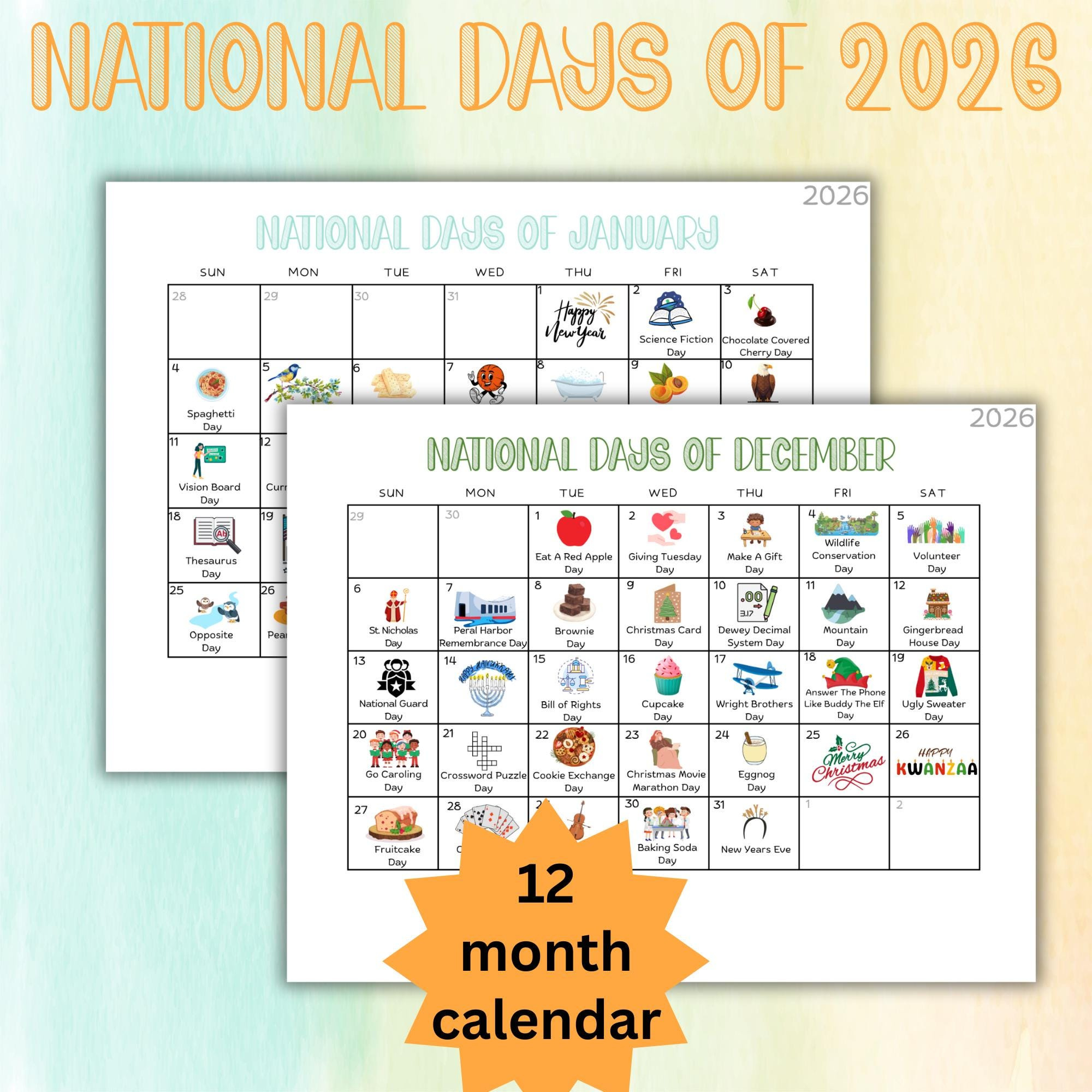 Nationale Tage Lehrmittel Vorschule Lehrer Kalender Klassenzimmer with regard to National Day Calendar January 2026
