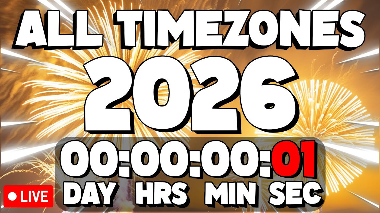 New Years 2026 Countdown All Timezones! - Live🔴 24/7 inside How Many Years Until 2026?