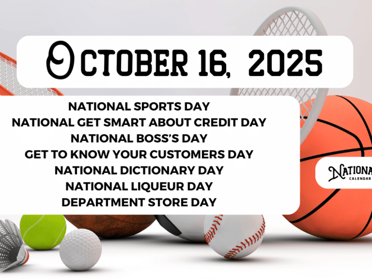 October 16, 2025 | National Sports Day | National Get Smart About with regard to National Day Calendar For October 2025