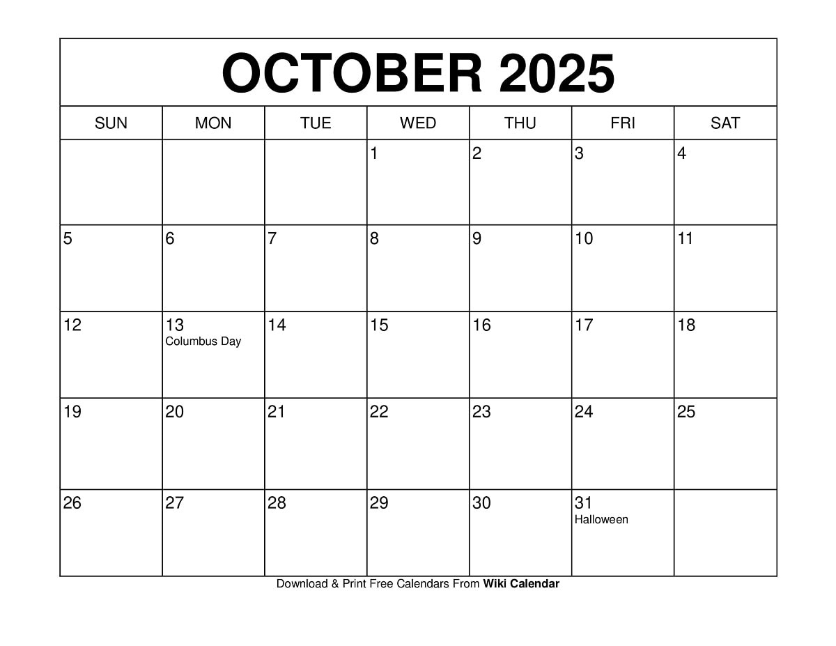 October 2025 Calendar - Printable Templates &amp;amp; More regarding Blank October 2025 Calendar Printable