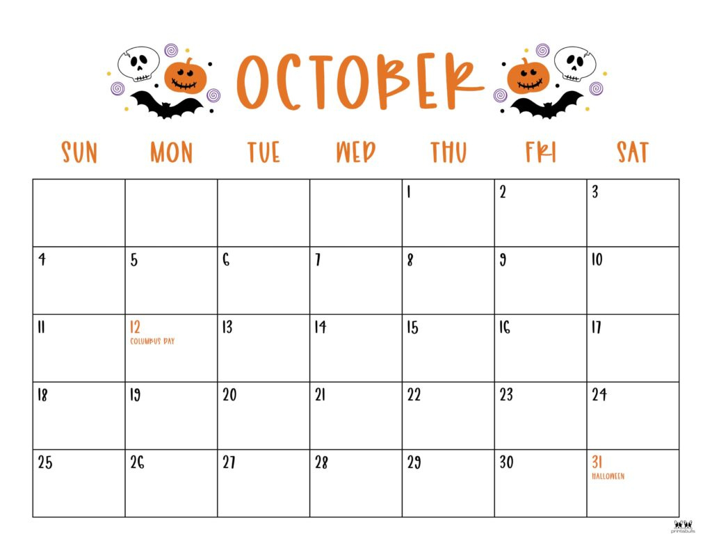 October 2026 Calendars - 123 Free Printables | Printabulls regarding October 2026 Calendar Printable