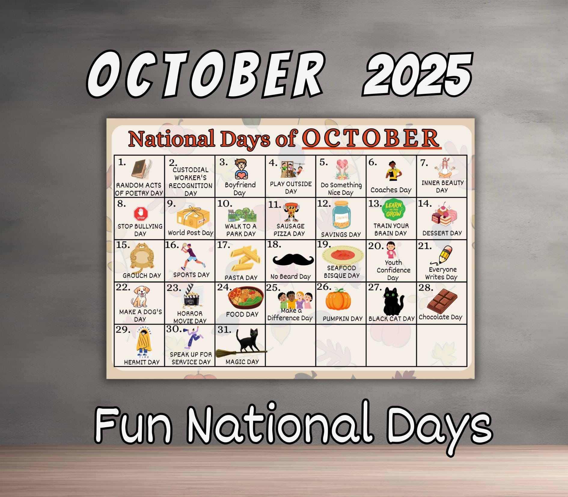 October National Day Calendar Buy October National Days Online In for National Day Calendar For October 2025