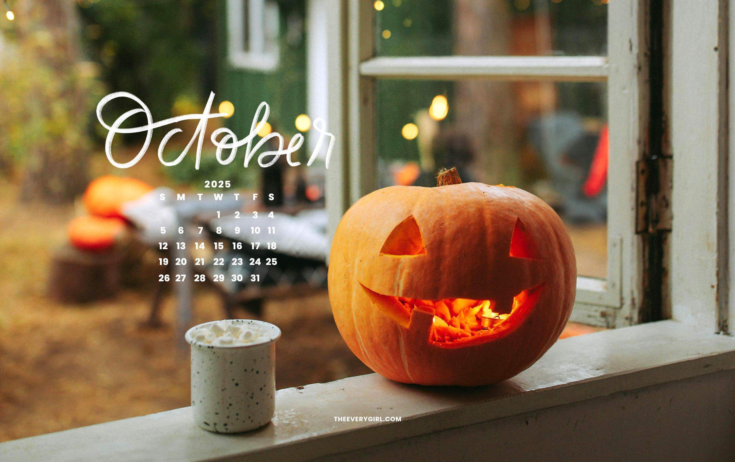 October Tech Backgrounds: Cute &amp;amp; Spooky Halloween 2025 Wallpapers with Halloween October 2025 Calendar Background