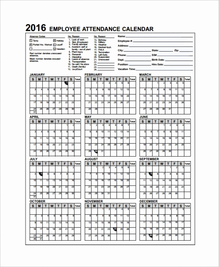 Printable 2025 Calendar 2026 Attendance Calendar Card Stock Paper within PPE Employee Attendance Calendar 2026
