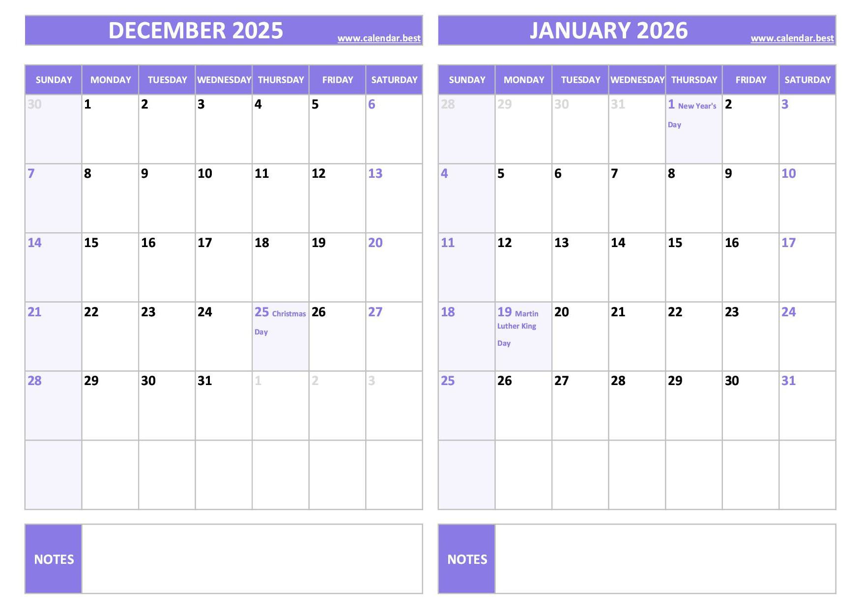 Printable December 2025 And January 2026 Calendar - Free Pdf & Jpg within January To December 2025 Calendar Printable