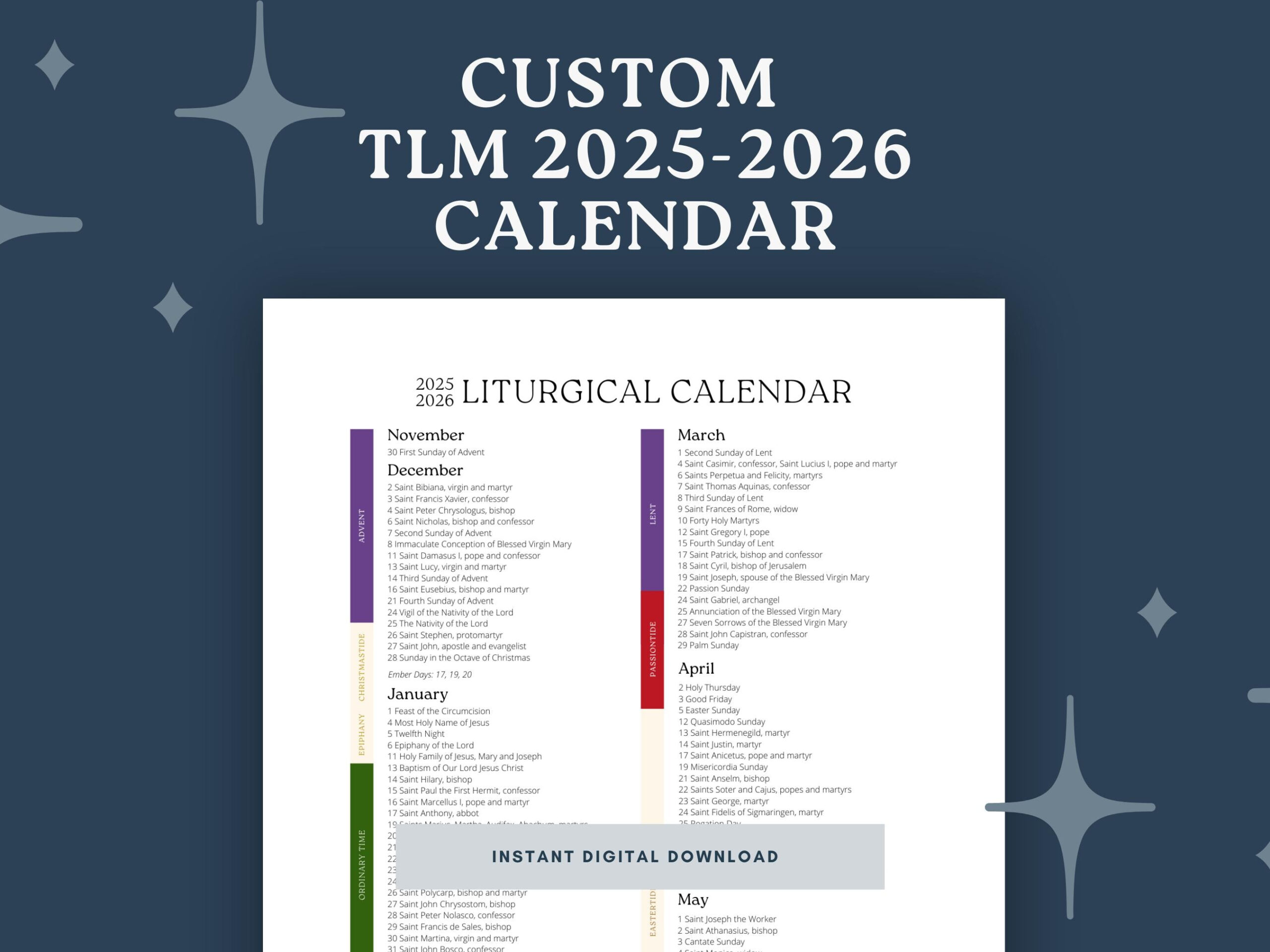 Traditional Latin Mass For 2025-2026 Liturgical Calendar | Custom inside Usccb Liturgical Calendar 2026