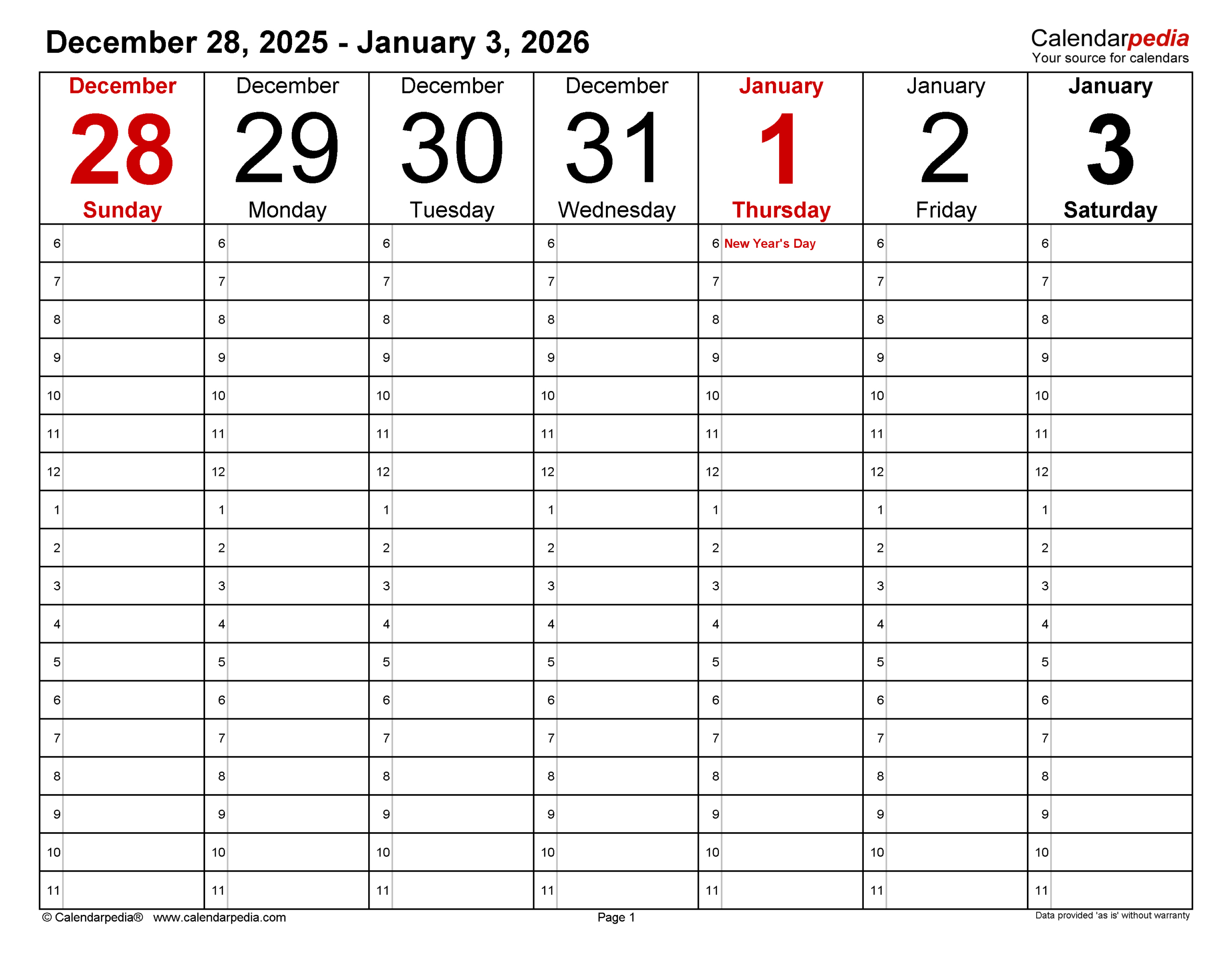 Weekly Calendars 2026 For Pdf - 12 Free Printable Templates regarding Weekly Calendar 2026 Printable