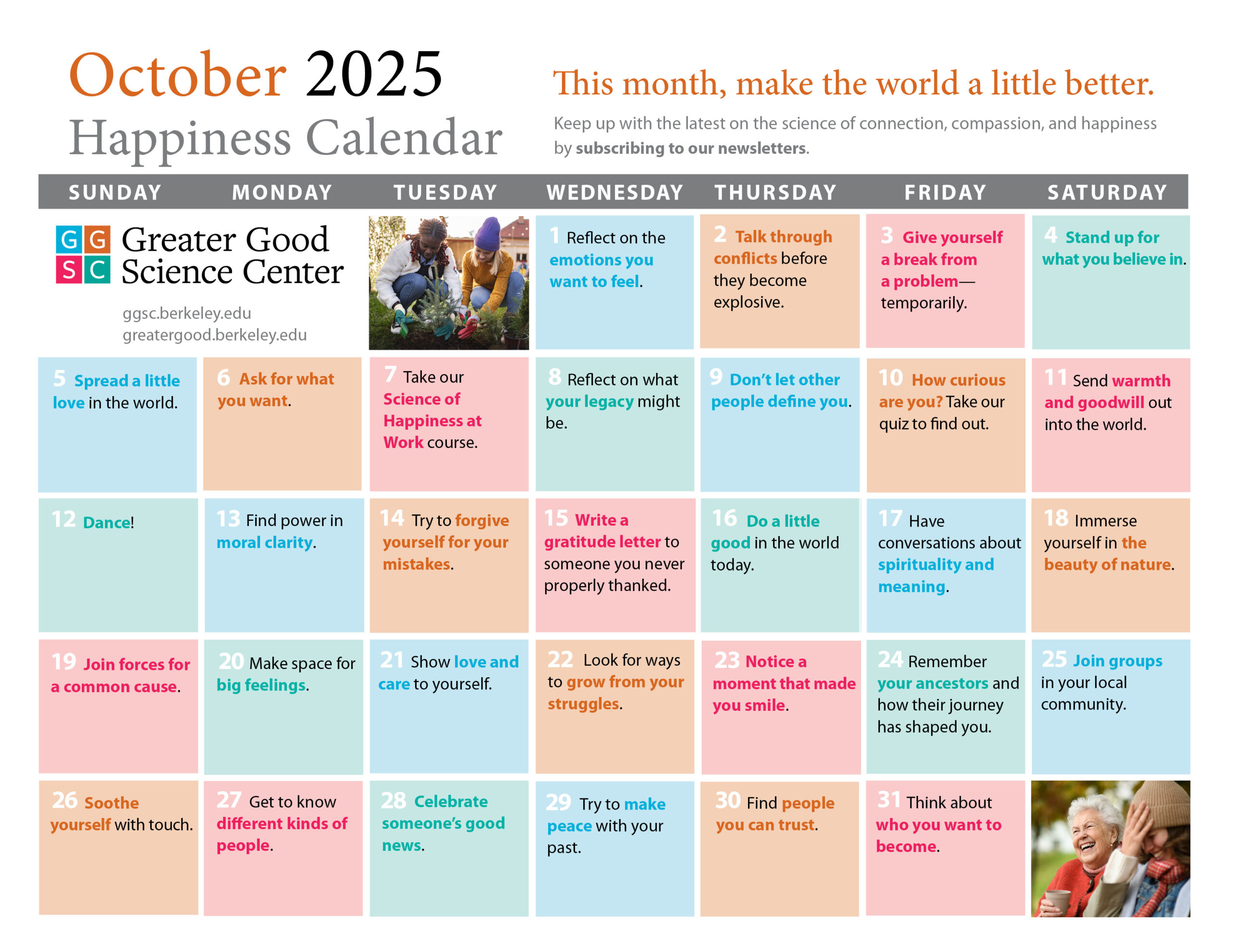 Your Happiness Calendar For October 2025 regarding Happiness Calendar October 2025