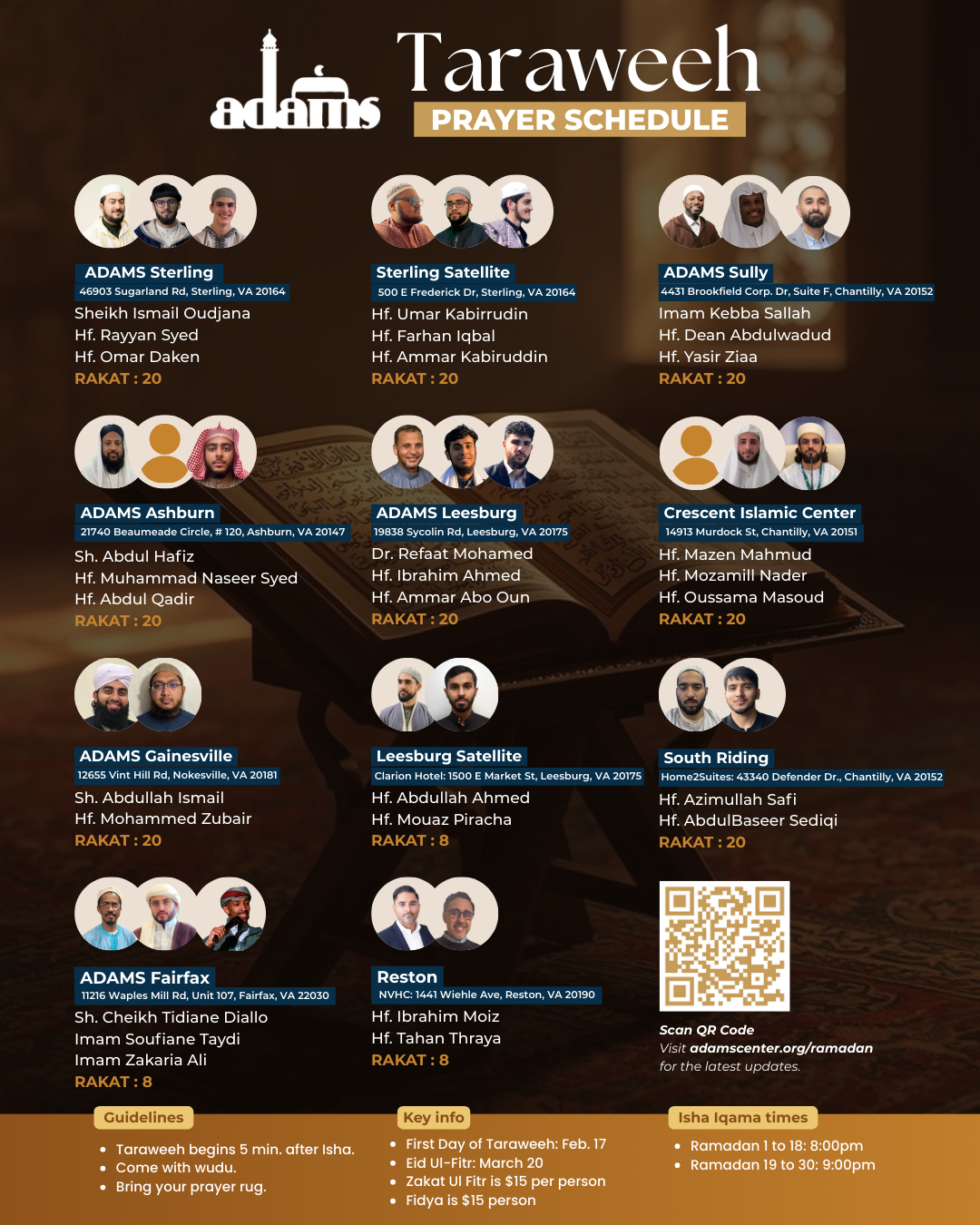 Adams Center with Fairfax Ramadan Calendar 2026