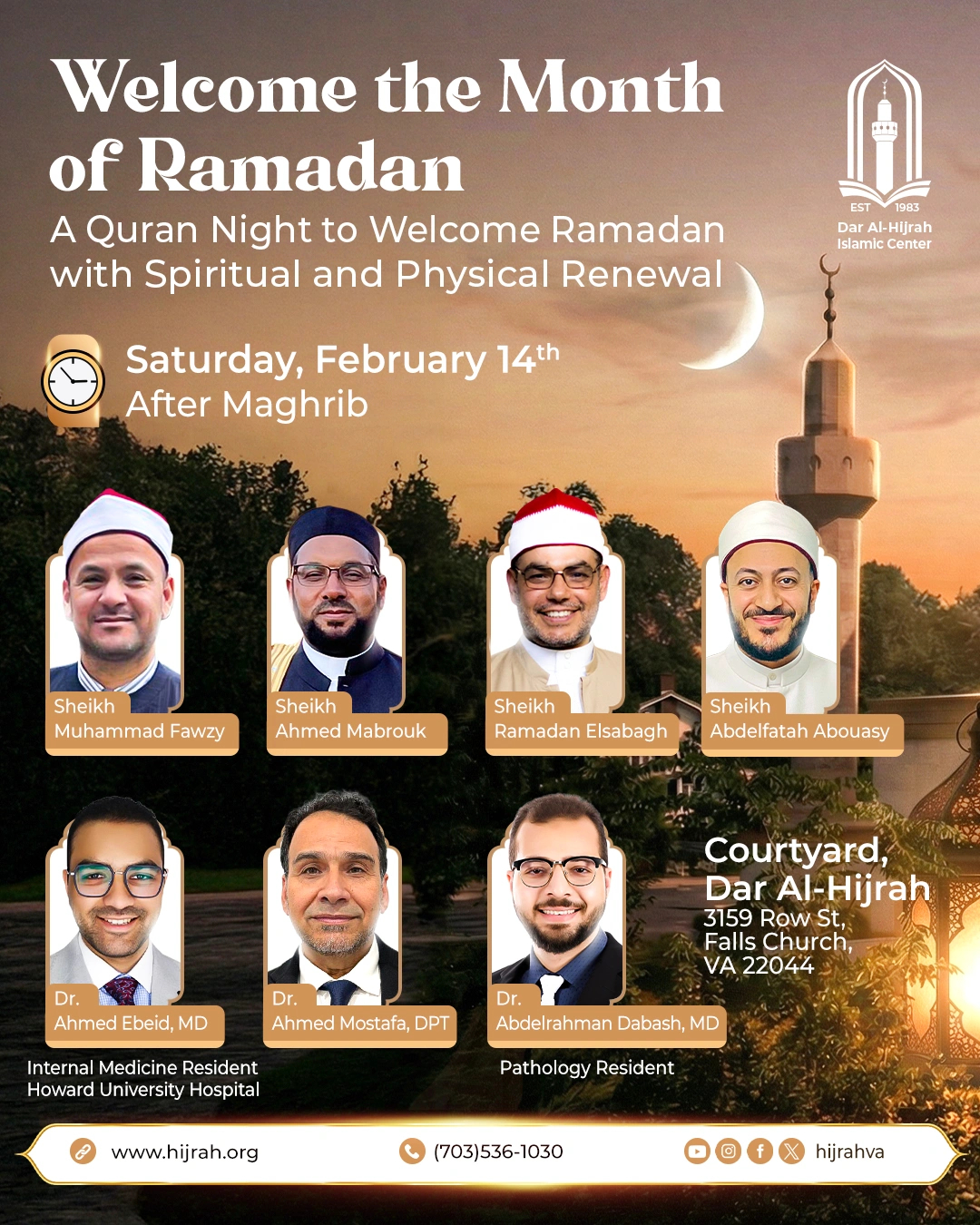 Dar Al- Hijrah Islamic Center in Dar Al Hijrah Ramadan Calendar 2026