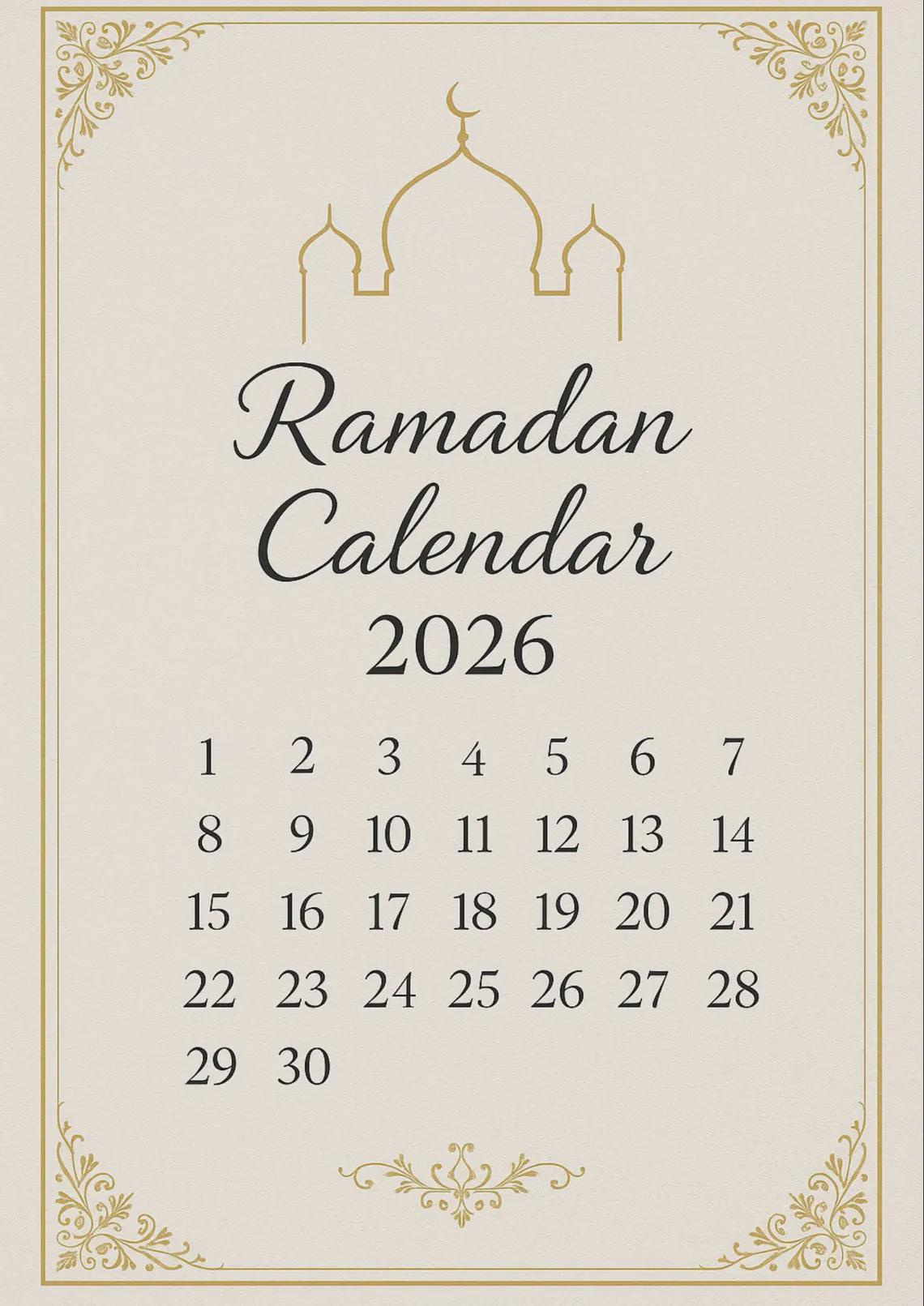 Ramadan Calendar 2026 | Beige Islamic Wall Art Prints (Set Of 2 within Ramadan Calendar 2026 Illinois