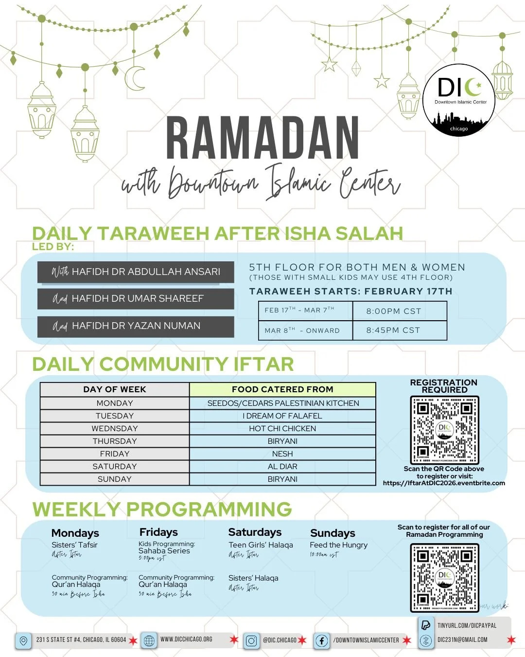 Ramadan — Downtown Islamic Center Of Chicago regarding Ramadan Calendar 2026 Chicago