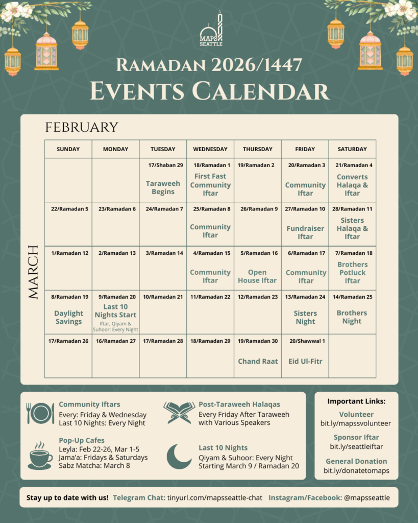 Ramadan Seattle - Maps intended for Ramadan Calendar 2026 Seattle